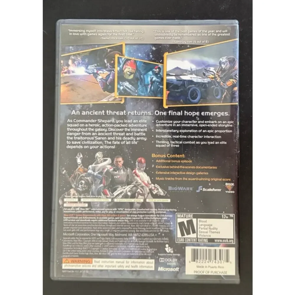 Mass Effect -Platinum Hits (Microsoft Xbox 360 2009)